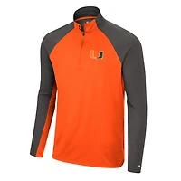 Colosseum Orange/Charcoal Miami Hurricanes Two Yutes Raglan Quarter-Zip Windshirt