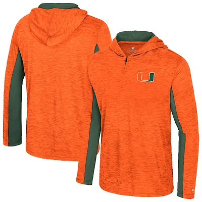 Sweat à capuche zippé quart de tour Always Sunny orange Colosseum pour homme des Miami Hurricanes