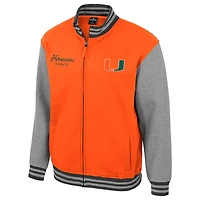 Veste universitaire zippée Ambi-Turner orange Colosseum pour homme des Miami Hurricanes