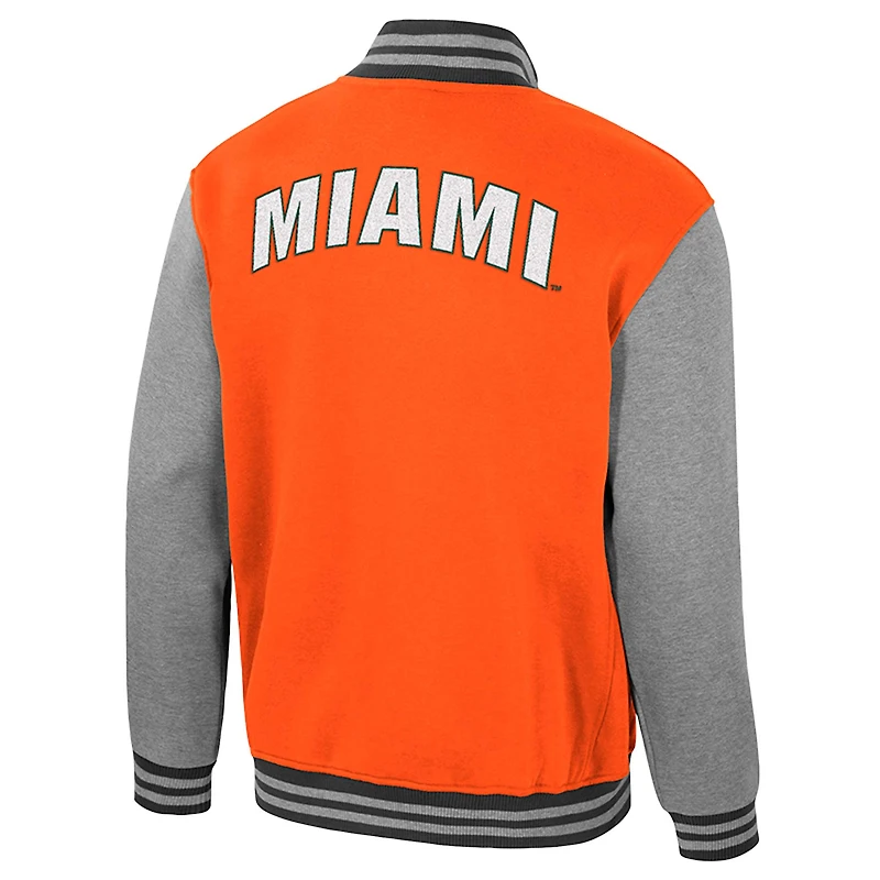 Veste universitaire zippée Ambi-Turner orange Colosseum pour homme des Miami Hurricanes