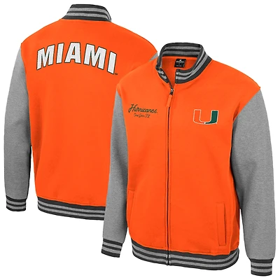 Veste universitaire zippée Ambi-Turner orange Colosseum pour homme des Miami Hurricanes