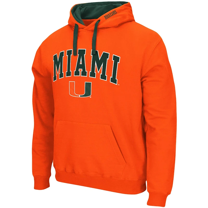 Men's Colosseum Orange Miami Hurricanes Big & Tall Arch Logo 2.0 Pullover Hoodie