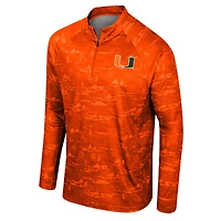 Men's Colosseum Orange Miami Hurricanes Carson Raglan Quarter-Zip Jacket
