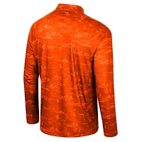 Men's Colosseum Orange Miami Hurricanes Carson Raglan Quarter-Zip Jacket