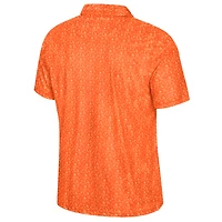 Men's Colosseum  Orange Miami Hurricanes Football Print Polo