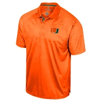 Men's Colosseum Orange Miami Hurricanes Honeycomb Raglan Polo