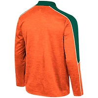 Men's Colosseum Orange Miami Hurricanes Marled Half-Zip Jacket