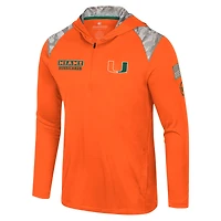 Veste à capuche glissière quart de tour pour homme Colosseum Orange Miami Hurricanes OHT Military Appreciation
