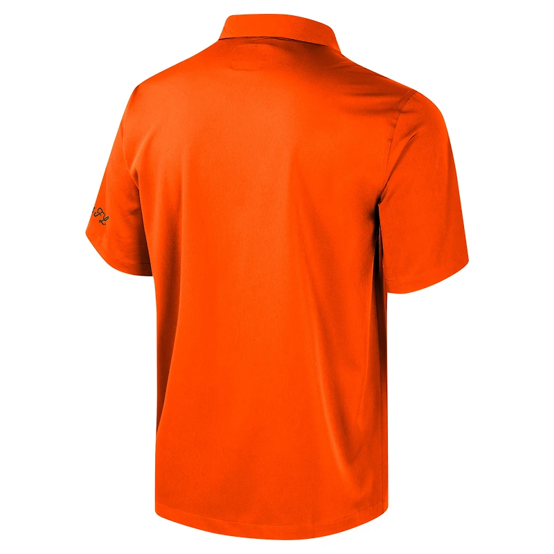 Chemise boutonnée orange Colosseum pour homme Miami Hurricanes Strike Bowling