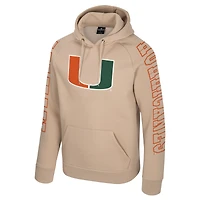 Sweat à capuche raglan Big Break pour homme Colosseum Tan des Miami Hurricanes
