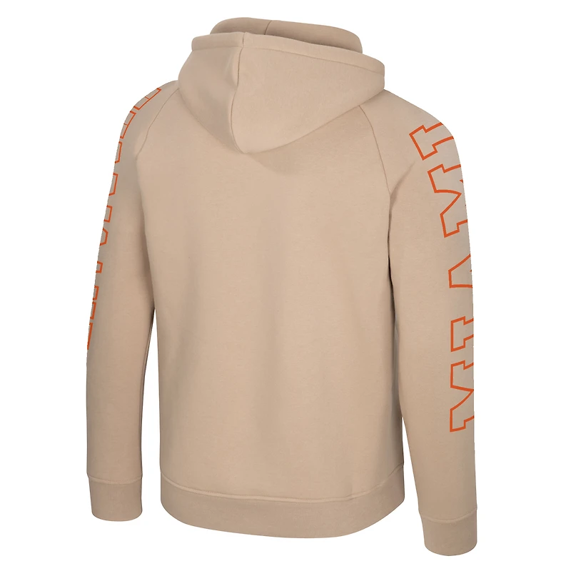 Sweat à capuche raglan Big Break pour homme Colosseum Tan des Miami Hurricanes