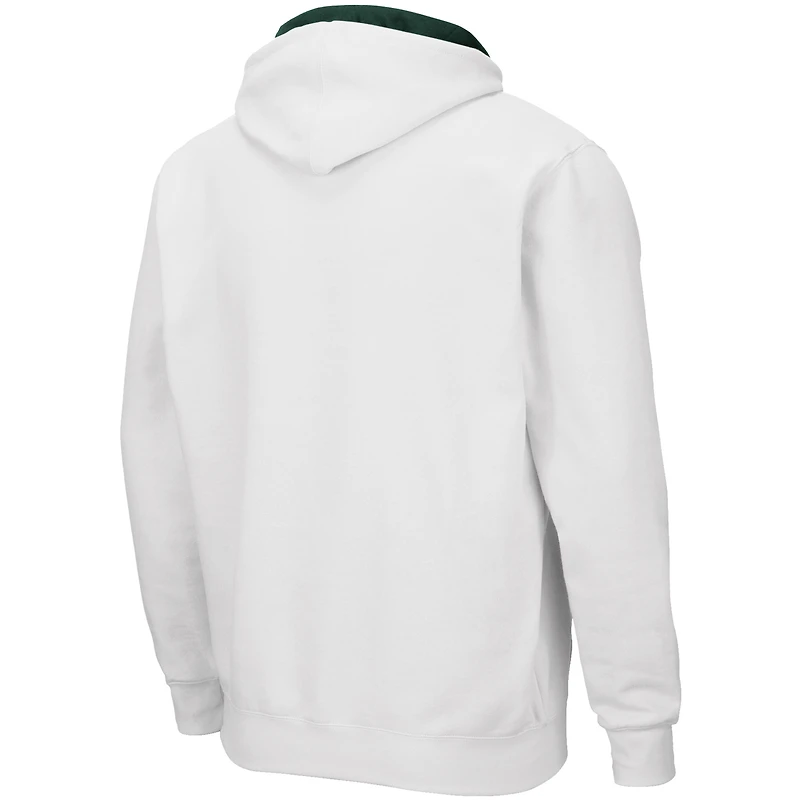 Men's Colosseum White Miami Hurricanes Arch & Logo 3.0 Full-Zip Hoodie