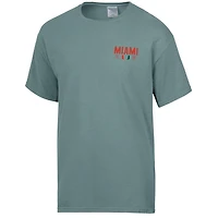 Men's ComfortWash  Green Miami Hurricanes Big Name T-Shirt