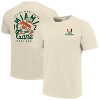 Men's Cream Miami Hurricanes Comfort Colors Mascot Overlay T-Shirt