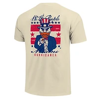 Men's  Cream Miami Hurricanes Uncle Sam Mascot T-Shirt