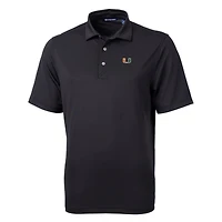 Polo Virtue Eco Pique recyclé noir pour homme, coupeur et buck, Miami Hurricanes, grandes tailles