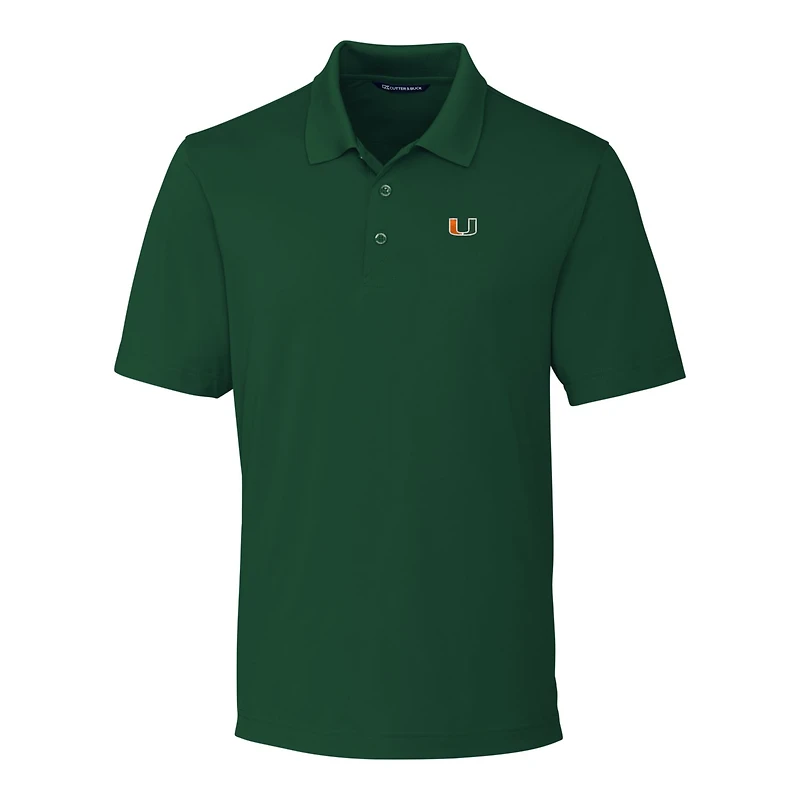 Polo extensible Forge vert Cutter & Buck pour homme, coupe grande et taille, Miami Hurricanes
