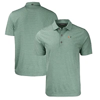 Polo Cutter & Buck pour homme, orange chiné, Miami Hurricanes Forge Eco, rayé, extensible et recyclé