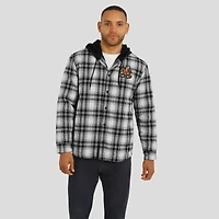 Veste à capuche matelassée en flanelle carreaux noire avec boutons-pression pour homme de la collection Darius Rucker Fanatics, motif Miami Hurricanes