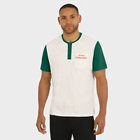 T-shirt Henley à blocs de couleurs crème/vert pour homme la collection Darius Rucker par Fanatics, Miami Hurricanes