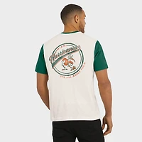 T-shirt Henley à blocs de couleurs crème/vert pour homme la collection Darius Rucker par Fanatics, Miami Hurricanes