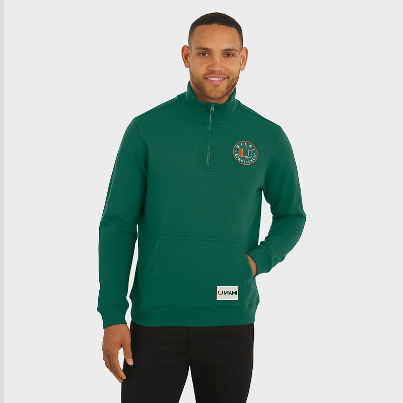 Men's Darius Rucker Collection by Fanatics Green Miami Hurricanes Quarter-Zip Pullover