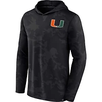 T-shirt à capuche camouflage noir Miami Hurricanes Fanatics pour hommes