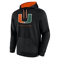 Sweat à capuche noir Fanatics pour hommes, Miami Hurricanes Defender