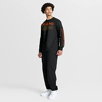T-shirt à manches longues noir Fanatics pour homme, motif Quad Fuel The Fire des Hurricanes de Miami