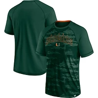 Men's Fanatics Green Miami Hurricanes Arch Outline Raglan T-Shirt