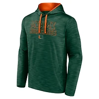 Men's Fanatics Green Miami Hurricanes Athlete Poly Fleece Pullover Hoodie