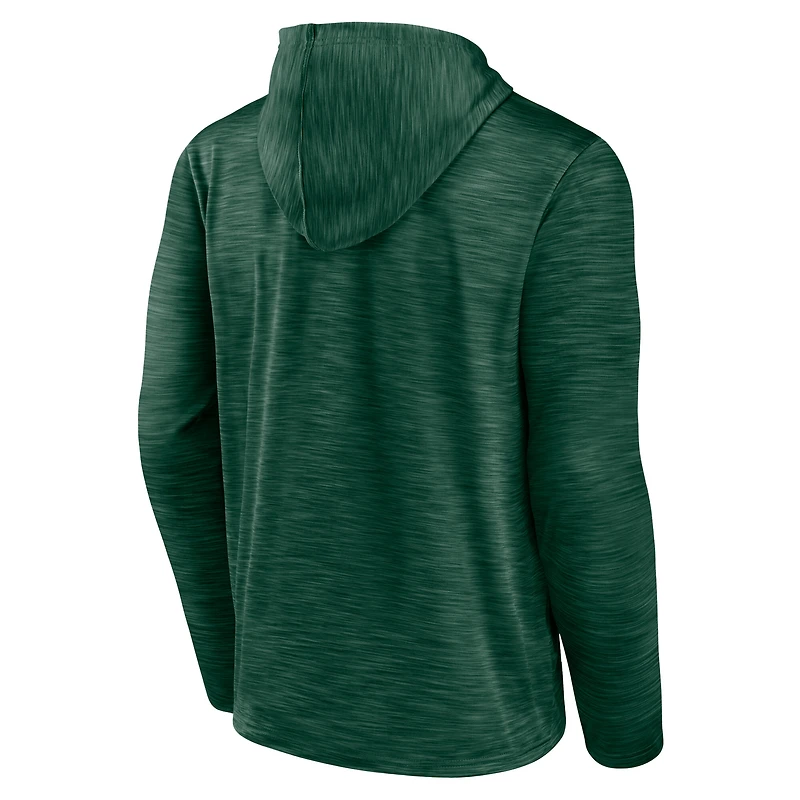 Men's Fanatics Green Miami Hurricanes Athlete Poly Fleece Pullover Hoodie