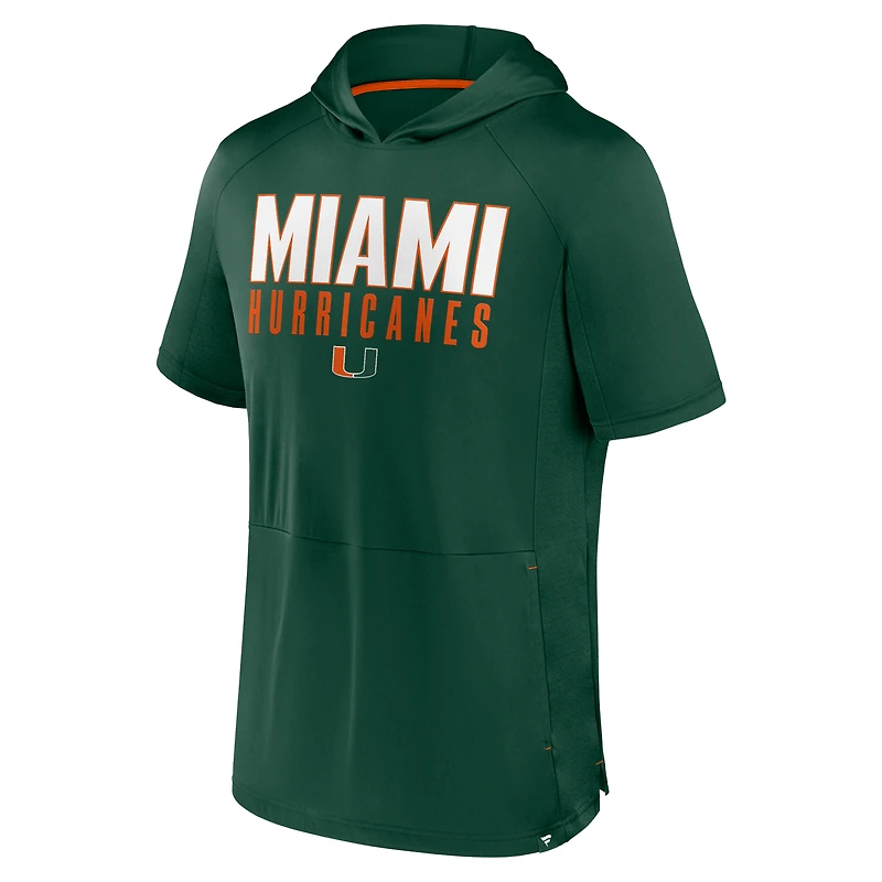 T-shirt à capuche Core Read pour homme Fanatics Green Miami Hurricanes