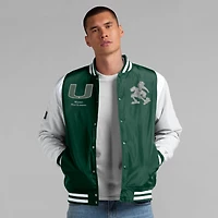 Veste à boutons-pression intégrale Fanatics pour homme, vert, Miami Hurricanes Elements Elite