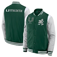 Veste à boutons-pression intégrale Fanatics pour homme, vert, Miami Hurricanes Elements Elite
