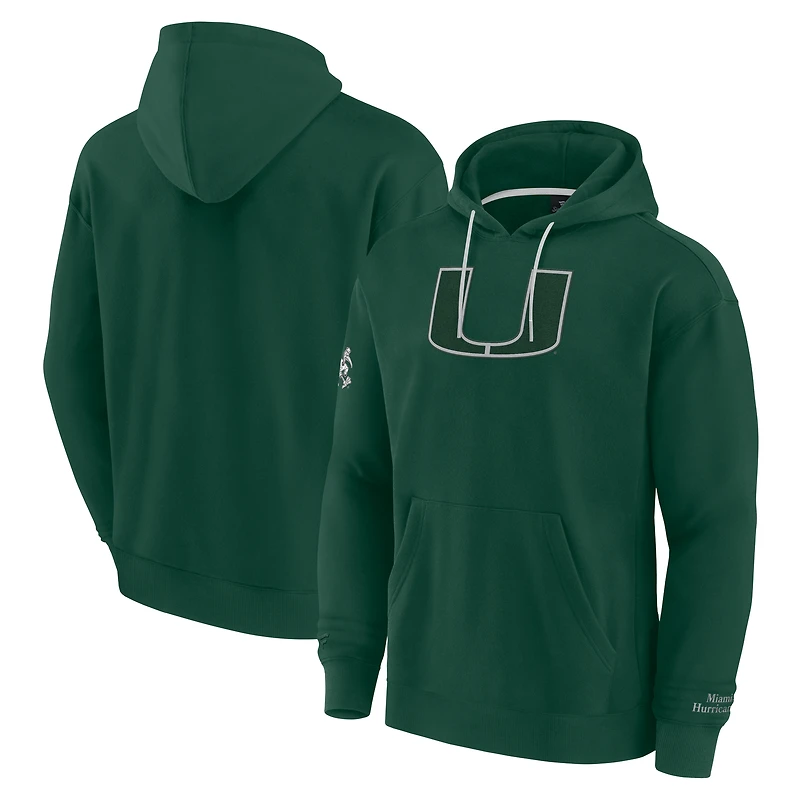 Sweat à capuche Fanatics vert pour homme, motif Miami Hurricanes Elements Pace