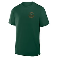 T-shirt Fanatics pour homme vert Miami Hurricanes Fastbreak