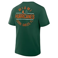 T-shirt Fanatics pour homme vert Miami Hurricanes Fastbreak