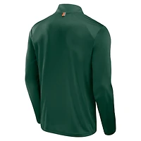Veste zippée à quart de tour Fundamental Defender Miami Hurricanes Fanatics pour homme, verte
