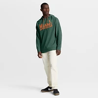 T-shirt à capuche manches longues Fanatics pour homme, vert, Miami Hurricanes, Hometown Premium Huddle Up