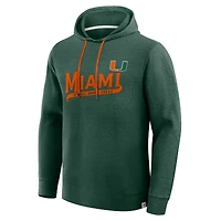 T-shirt à capuche manches longues Fanatics pour homme, vert, Miami Hurricanes, Hometown Premium Huddle Up