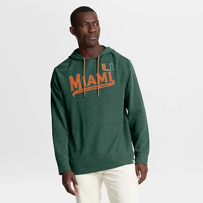T-shirt à capuche manches longues Fanatics pour homme, vert, Miami Hurricanes, Hometown Premium Huddle Up