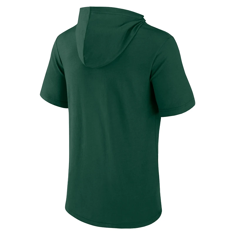 Men's Fanatics Green Miami Hurricanes Outline Lower Arch Hoodie T-Shirt