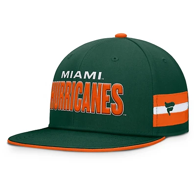 Men's Fanatics  Green Miami Hurricanes Pick Off Fitted Hat
