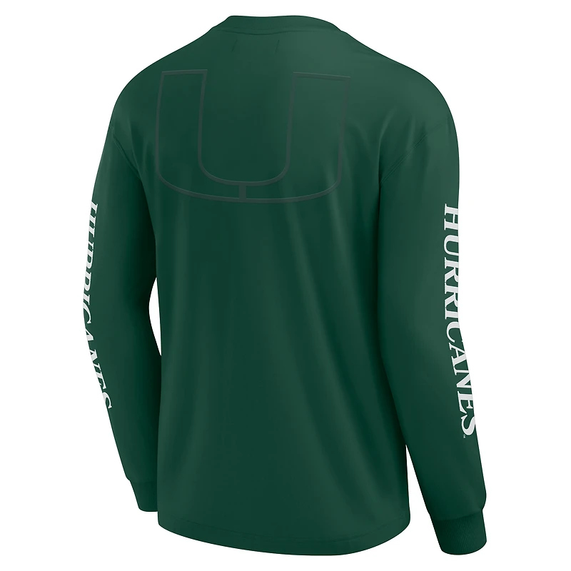 Men's Fanatics Green Miami Hurricanes Strive Long Sleeve T-Shirt