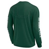 Men's Fanatics Green Miami Hurricanes Strive Long Sleeve T-Shirt