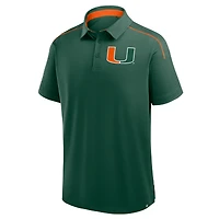 Men's Fanatics Green Miami Hurricanes Take The Lead Defender Raglan Polo