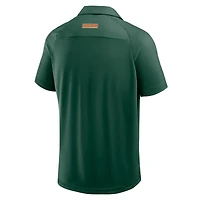 Men's Fanatics Green Miami Hurricanes Take The Lead Defender Raglan Polo