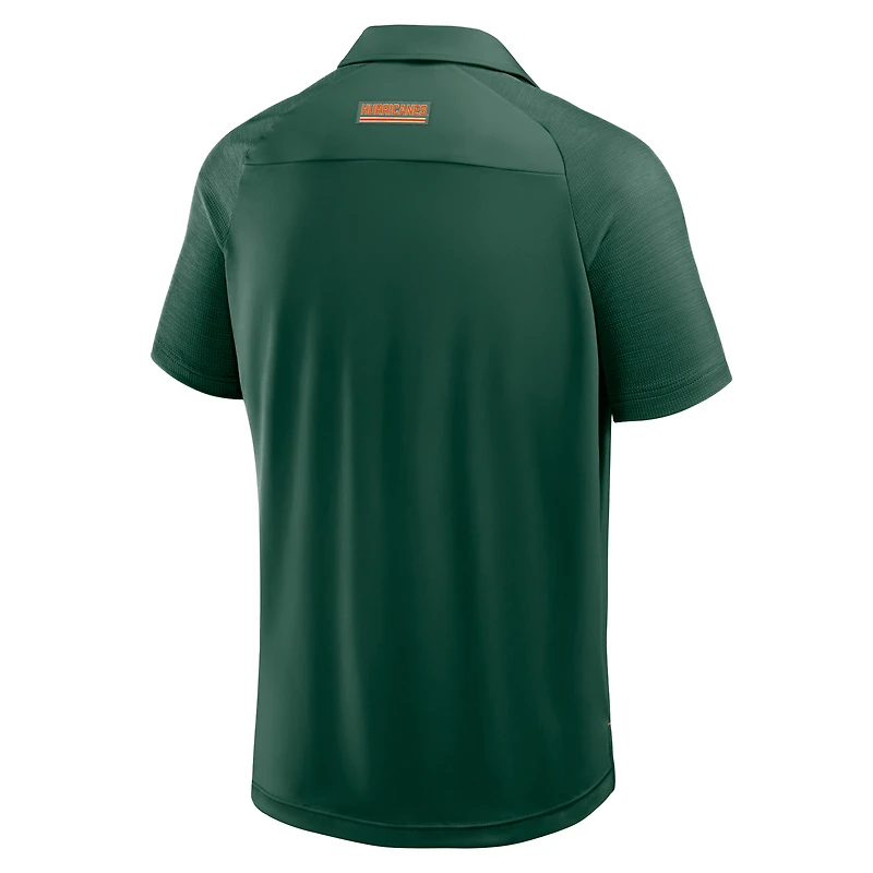 Polo raglan vert Fanatics pour homme, motif défenseur des Hurricanes de Miami, Take The Lead