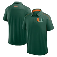 Men's Fanatics Green Miami Hurricanes Take The Lead Defender Raglan Polo